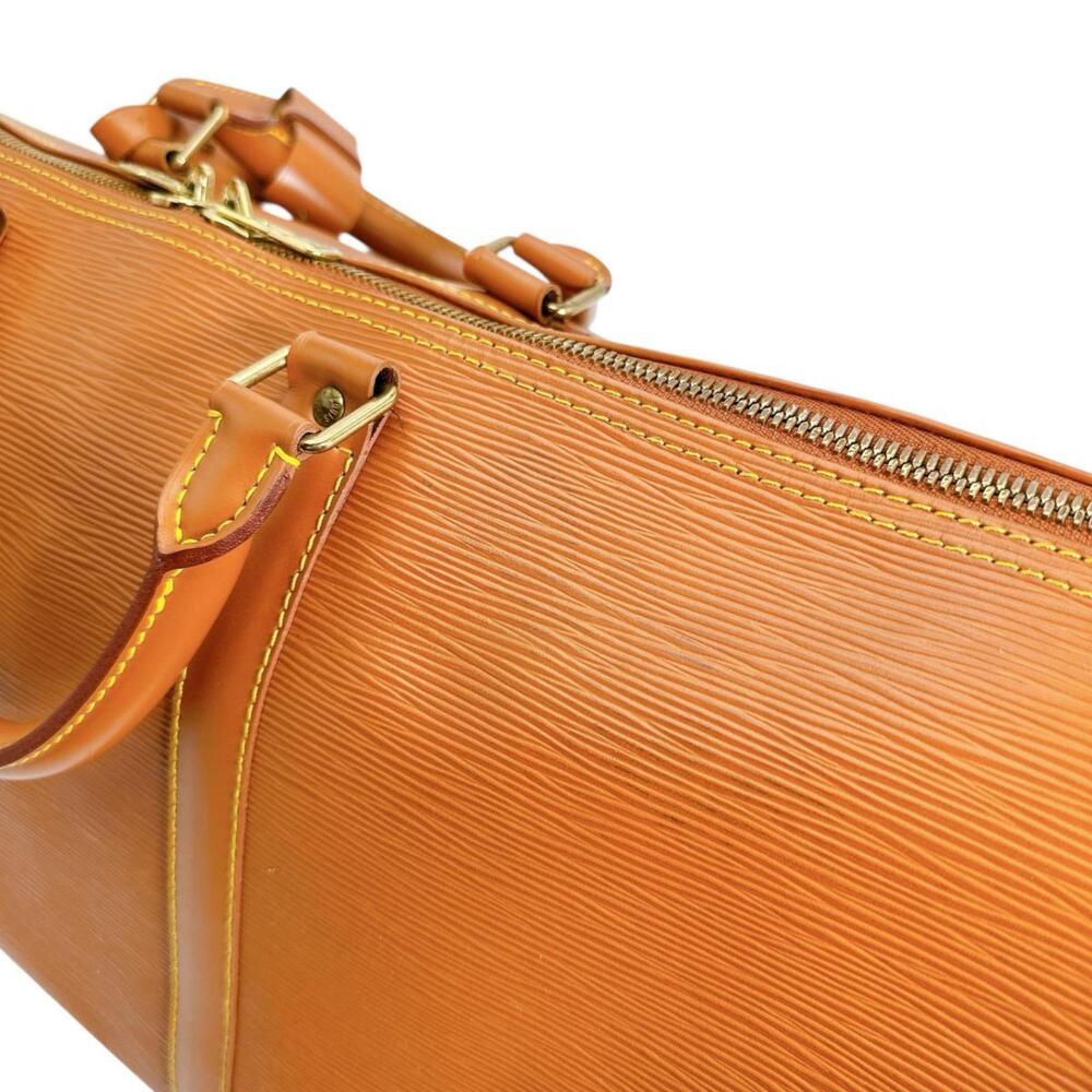 LOUIS VUITTON Brown Leather Keepall 50 Boston Bag - Picture 13 of 16